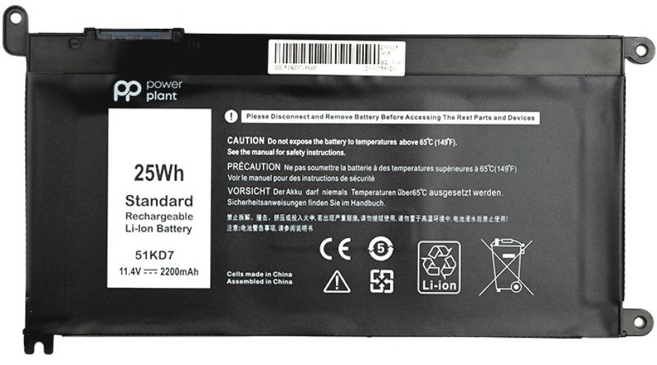 Акумулятор PowerPlant для ноутбуків Dell Chromebook 3180 (51KD7) (11.4v/2200mAh/3Cells) (NB441266) - фото - інтернет-магазин електроніки та побутової техніки TTT