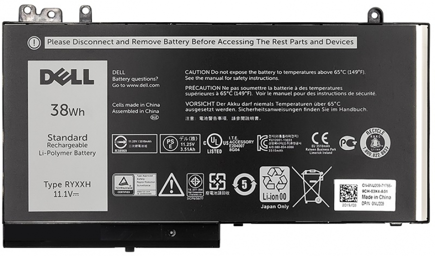 Аккумулятор PowerPlant для DELL Latitude 12 5000 (RYXXH) 11.1V 38Wh (original) (NB441105) - фото - интернет-магазин электроники и бытовой техники TTT