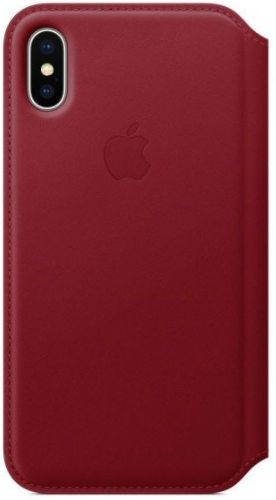Панель Apple Leather Folio iPhone X Red - фото - интернет-магазин электроники и бытовой техники TTT