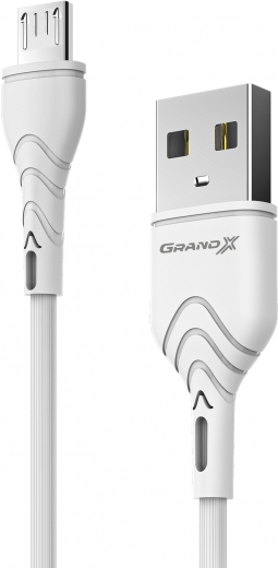 Кабель Grand-X USB-micro USB 3A 1 м (PM-03W) White - фото Кабель Grand-X USB-micro USB 3A 1 м (PM-03W) White - фото - інтернет-магазин електроніки та побутової техніки TTT