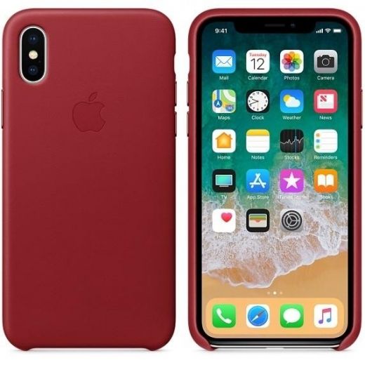 Накладка Leather Case Iphone X Red - фото Накладка Leather Case Iphone X Red - фото - интернет-магазин электроники и бытовой техники TTT