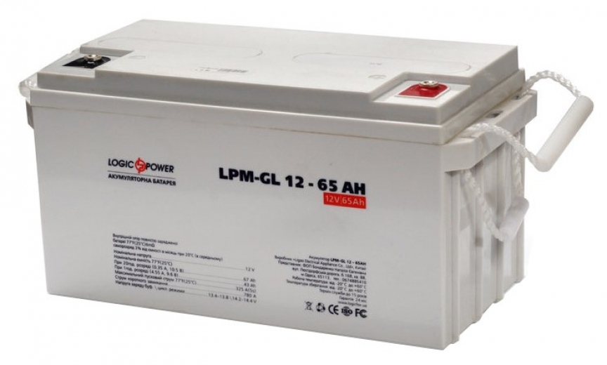 Акумуляторна батарея LogicPower 112V 65AH GEL (3869) - фото - інтернет-магазин електроніки та побутової техніки TTT