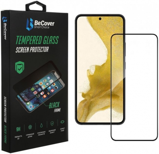 Захисне скло Becover для Samsung Galaxy S22 SM-S901 (707314) Black - фото - інтернет-магазин електроніки та побутової техніки TTT