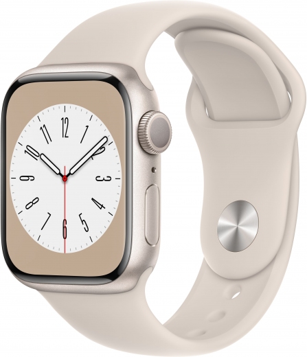 Apple Watch Series 8 GPS 41mm Starlight Aluminium Case with Starlight Sport Band (MNP63UL/A) - фото - інтернет-магазин електроніки та побутової техніки TTT