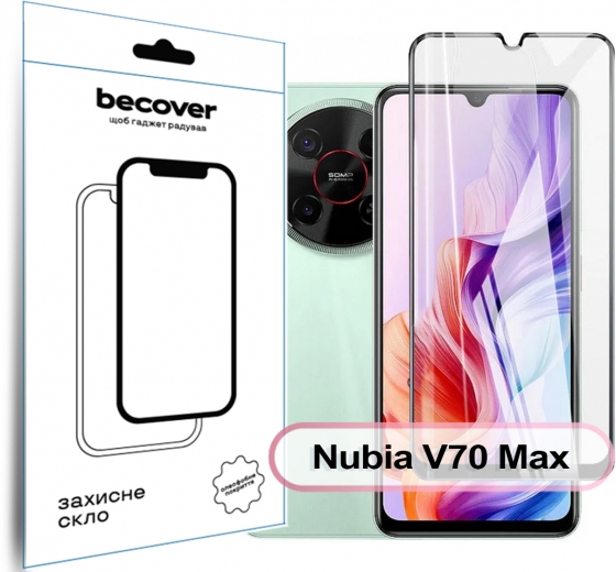 Защитное стекло Becover для Nubia V70 Max (713456) Black - фото Защитное стекло Becover для Nubia V70 Max (713456) Black - фото - интернет-магазин электроники и бытовой техники TTT