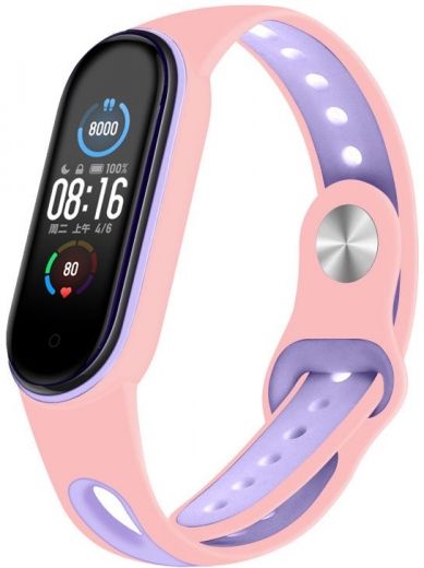 Ремешок BeCover Sport Style для Xiaomi Mi Smart Band 5 (705172) Pink-Purple - фото - интернет-магазин электроники и бытовой техники TTT