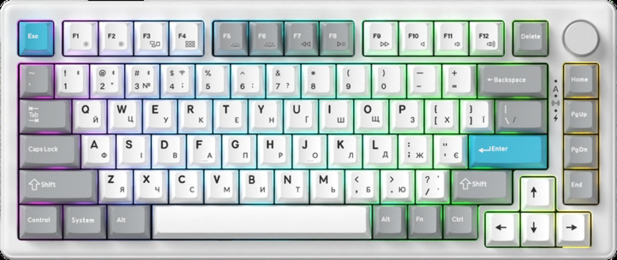 Клавіатура бездротова GamePro Asgard Yord Keychron Super Red Switch Wireless/Bluetooth/USB (MK266WH) White  - фото - інтернет-магазин електроніки та побутової техніки TTT