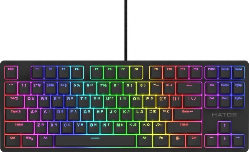 Клавіатура дротова Hator Rockfall 2 Optica Black TKL (HTK-730) Black  - фото - інтернет-магазин електроніки та побутової техніки TTT