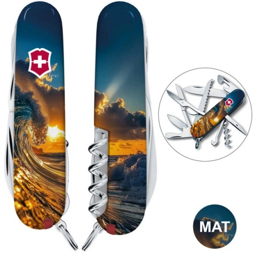 Ніж Victorinox HUNTSMAN DESIGN Сонячна хвиля 1.3713.3.R2080pk - фото - інтернет-магазин електроніки та побутової техніки TTT