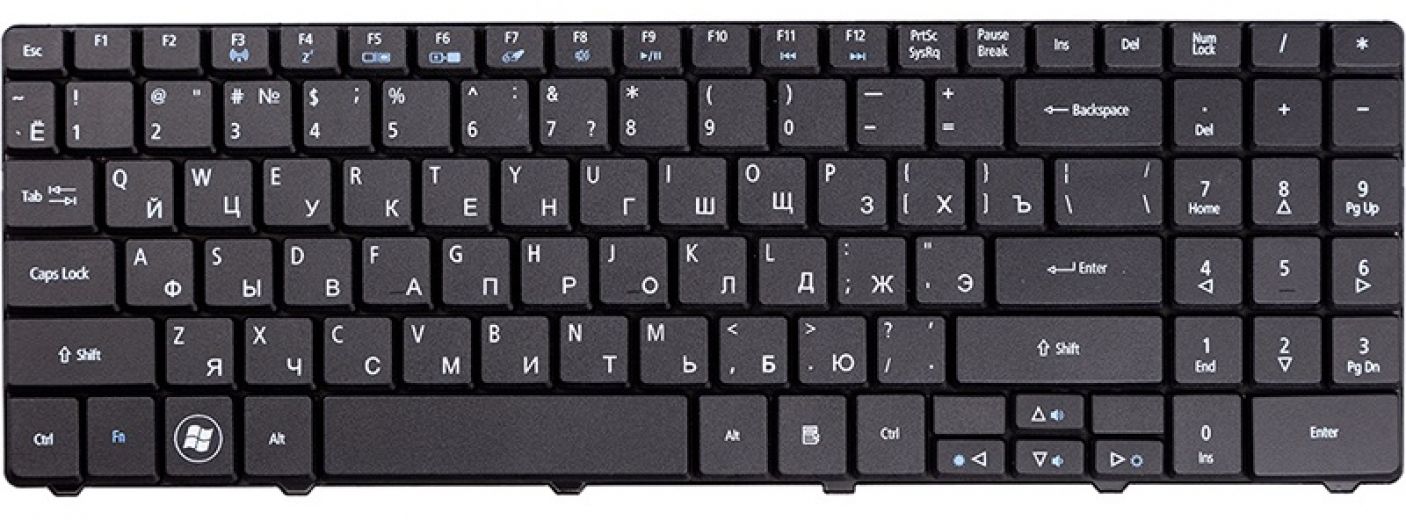 Клавиатура для ноутбука PowerPlant Acer Aspire 5516, eMachines E525 без фрейма (KB310739) Black - фото - интернет-магазин электроники и бытовой техники TTT