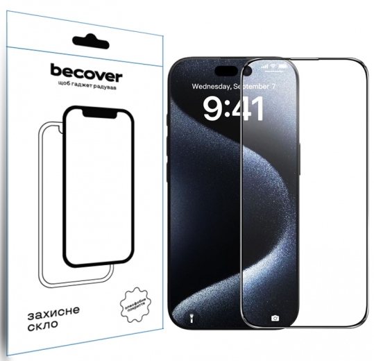 Захисне скло Becover для Apple iPhone 16 Plus (712123) Black - фото - інтернет-магазин електроніки та побутової техніки TTT