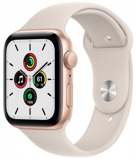 Apple Watch SE GPS 44 mm Gold Aluminium Case with Starlight Sport Band (MKQ53UL/A) - фото - інтернет-магазин електроніки та побутової техніки TTT