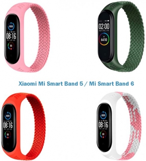 Набір ремінців 4 кольори BeCover Elastic Nylon Style для Xiaomi Mi Smart Band 5/Mi Smart Band 6 (Size S) (706496) Girl  - фото - інтернет-магазин електроніки та побутової техніки TTT