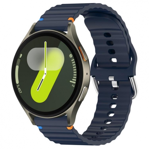 Ремешок BeCover Ribbed Straight для Samsung Galaxy Watch 7 40/44mm/7 FE/6/6 Classic/5/5 Pro/4/4 Classic/Watch 3 41mm (714843) Deep Blue - фото - интернет-магазин электроники и бытовой техники TTT