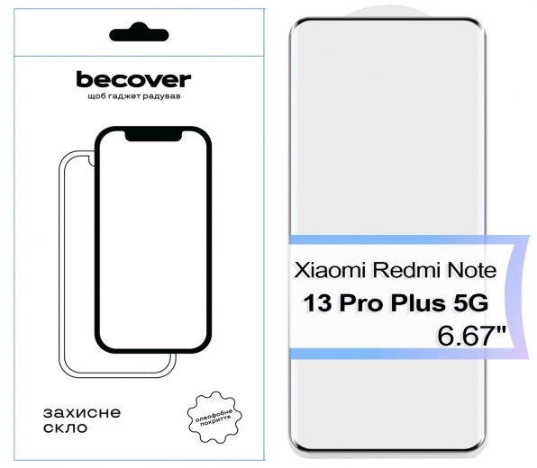 Защитное стекло Becover EDGE для Xiaomi Redmi Note 13 Pro Plus 5G (713579) Black - фото - интернет-магазин электроники и бытовой техники TTT