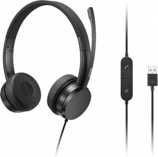 Наушники Lenovo USB Wired Stereo On-Ear Headset (4XD1K18260) - фото - интернет-магазин электроники и бытовой техники TTT