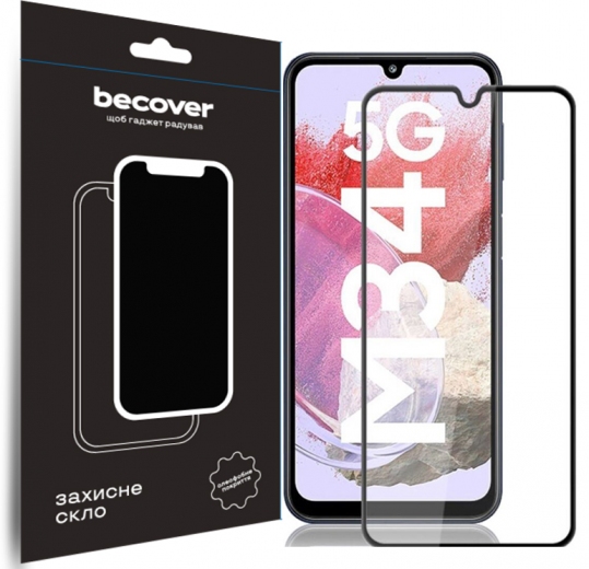 Захисне скло BeCover для Samsung Galaxy M34 5G SM-M346 (711445) Black - фото - інтернет-магазин електроніки та побутової техніки TTT