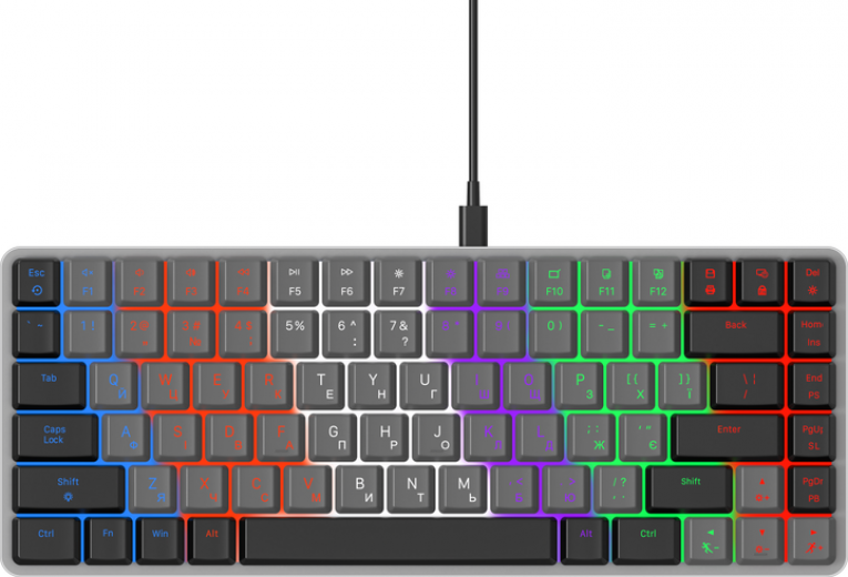 Клавиатура проводная GamePro MK140R Red Swich Low Profile 75% Dark Gray - фото Клавиатура проводная GamePro MK140R Red Swich Low Profile 75% Dark Gray - фото - интернет-магазин электроники и бытовой техники TTT