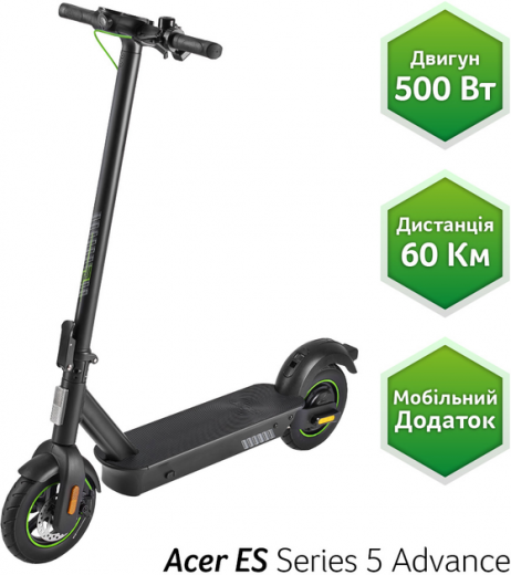 Электросамокат Acer Electrical Scooter 5 Advance (AES025) (GP.ESC11.015) Black  - фото Электросамокат Acer Electrical Scooter 5 Advance (AES025) (GP.ESC11.015) Black  - фото - интернет-магазин электроники и бытовой техники TTT