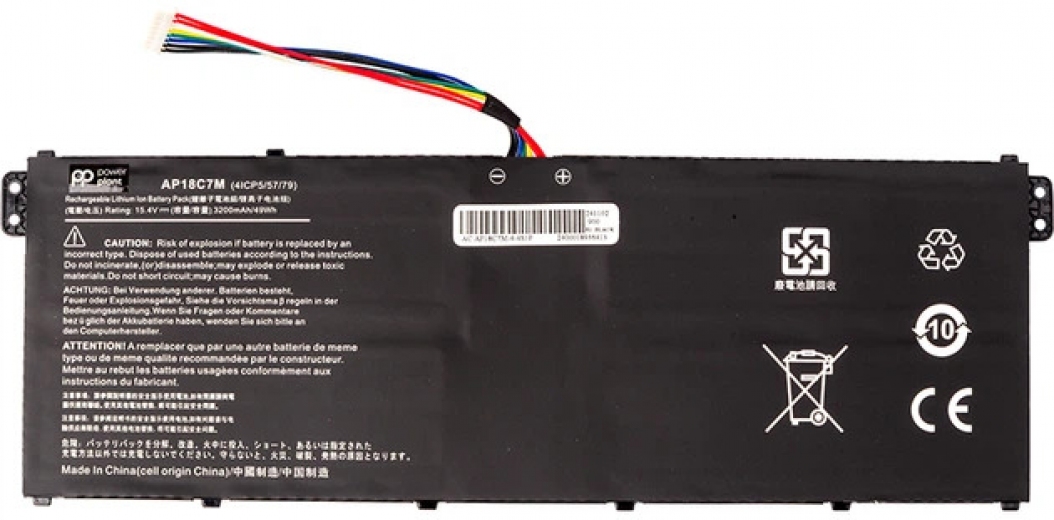 Аккумулятор PowerPlant для Acer Swift 3 (AP18C7M) 15.4V 3200mAh (NB410750) - фото - интернет-магазин электроники и бытовой техники TTT