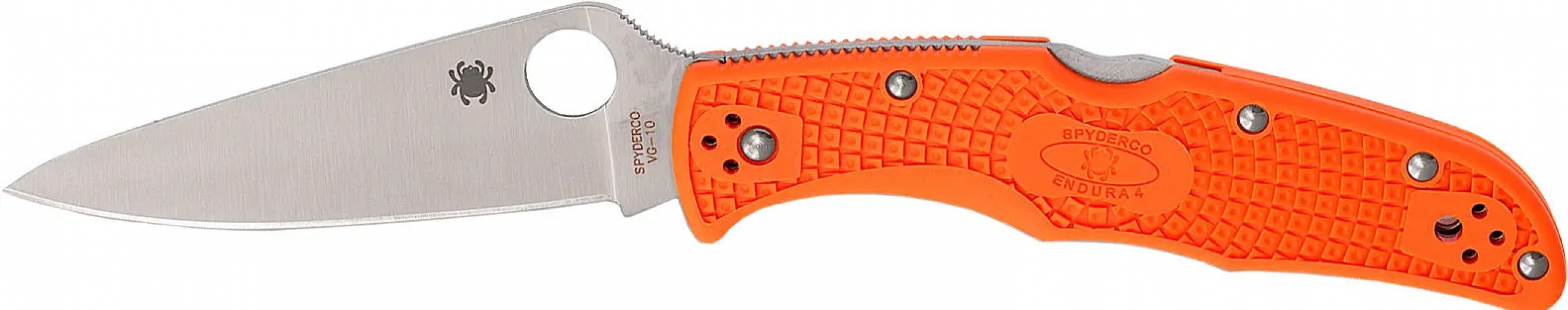 Ніж Spyderco Endura 4 Lightweight Flat Ground Orange - фото - інтернет-магазин електроніки та побутової техніки TTT