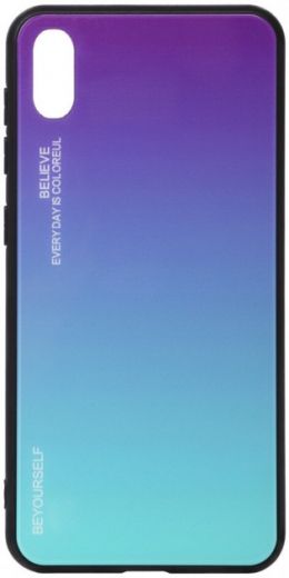 Панель BeCover Gradient Glass для Vivo Y91c (704051) Purple-Blue - фото - інтернет-магазин електроніки та побутової техніки TTT