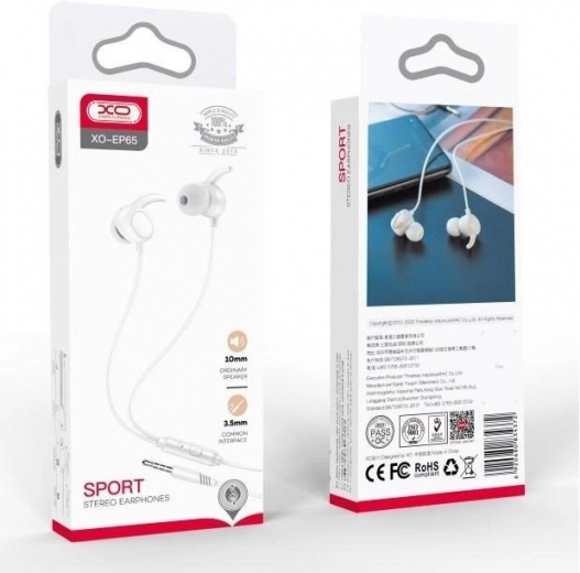 Навушники XO EP65 White - фото Навушники XO EP65 White - фото - інтернет-магазин електроніки та побутової техніки TTT