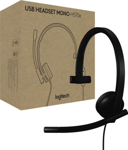 Навушники Logitech H570e Corded Mono USB-A Headset (Teams version) (981-001426) Black  - фото - інтернет-магазин електроніки та побутової техніки TTT