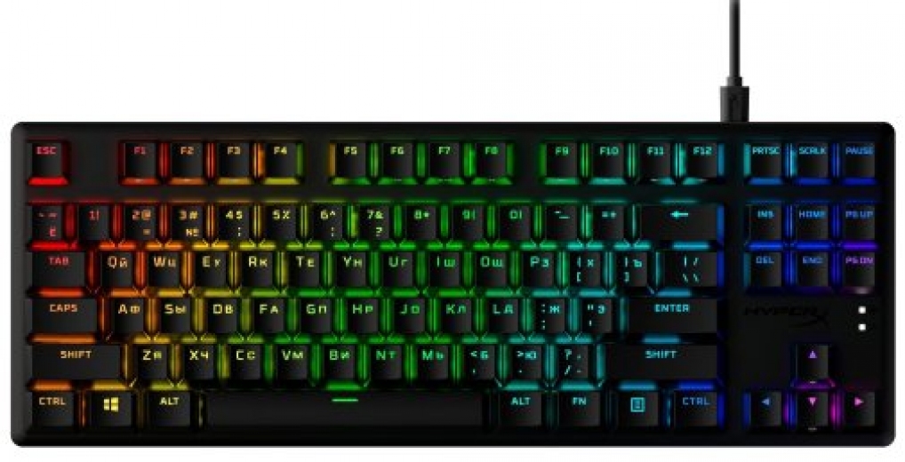 Клавиатура проводная HyperX Alloy Origins Core PBT HX Red USB (639N7AA) Black  - фото Клавиатура проводная HyperX Alloy Origins Core PBT HX Red USB (639N7AA) Black  - фото - интернет-магазин электроники и бытовой техники TTT