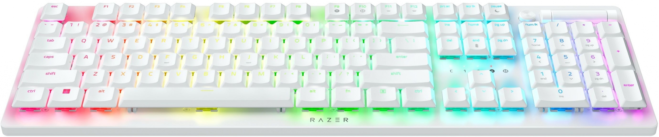 Клавіатура бездротова RAZER DeathStalker V2 Pro Purple Switch (RZ03-04363500-R3M1) White - фото Клавіатура бездротова RAZER DeathStalker V2 Pro Purple Switch (RZ03-04363500-R3M1) White - фото - інтернет-магазин електроніки та побутової техніки TTT