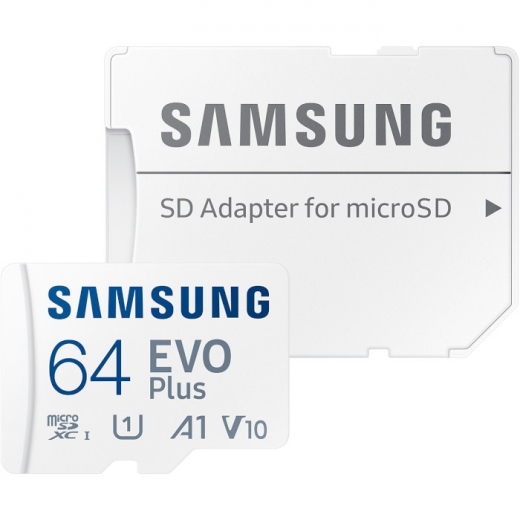 Карта памяти Samsung Evo Plus microSDXC 64GB UHS-I U1 V10 + SD-адаптер (MB-MC64SA/EU) - фото - интернет-магазин электроники и бытовой техники TTT