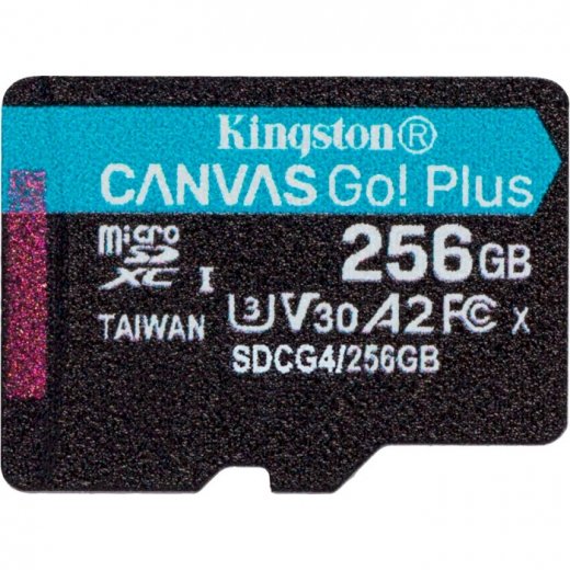 Карта памяти Kingston microSDXC 256GB Canvas Go! Plus G4 Class 10 UHS-I U3 V30 A2 (SDCG4/256GBSP) - фото - интернет-магазин электроники и бытовой техники TTT