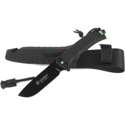 Нож Ganzo G8012V2-BK (G8012V2-BK) с паракордом - фото - интернет-магазин электроники и бытовой техники TTT