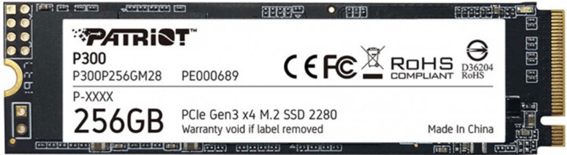 SSD накопитель Patriot P300 256GB M.2 2280 NVMe PCIe 3.0 x4 3D NAND TLC (P300P256GM28) - фото SSD накопитель Patriot P300 256GB M.2 2280 NVMe PCIe 3.0 x4 3D NAND TLC (P300P256GM28) - фото - интернет-магазин электроники и бытовой техники TTT