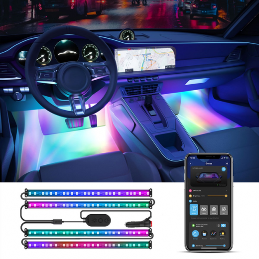 Набор умной подсветки для автомобиля Govee H7090 RGBIC Interior Car Lights (6974316990604) - фото - интернет-магазин электроники и бытовой техники TTT