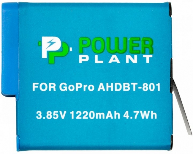 Акумулятор PowerPlant для GoPro AHDBT-801 1220 мАч (CB970377) - фото - інтернет-магазин електроніки та побутової техніки TTT