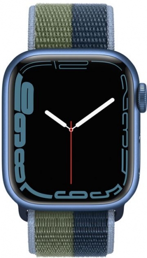 Apple Watch Series 7 GPS 41mm Blue with Abyss Blue/Moss Green Sport Loop (MKNH3) - фото - інтернет-магазин електроніки та побутової техніки TTT