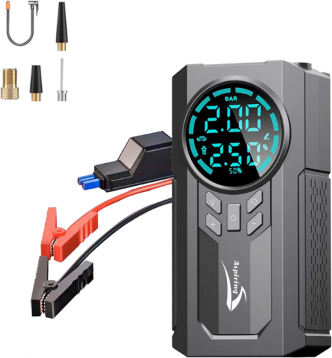 Пускозарядное устройство Aspiring Jump 2 Power bank 3-в-1 с компрессором (JM8000PI) - фото Пускозарядное устройство Aspiring Jump 2 Power bank 3-в-1 с компрессором (JM8000PI) - фото - интернет-магазин электроники и бытовой техники TTT