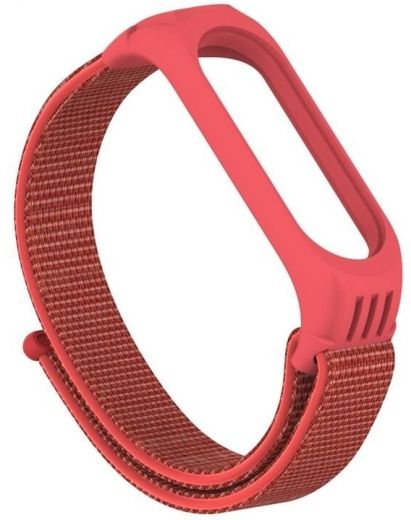 Ремешок TPU Nylon Xiaomi Mi Band 5 Rose red - фото - интернет-магазин электроники и бытовой техники TTT