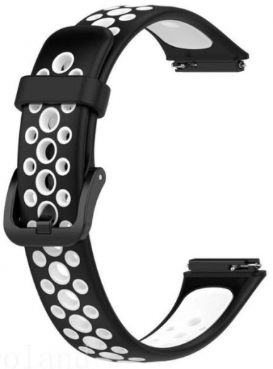 Ремінець BeCover Vents Style для Huawei Band 7 (709439) Black-White - фото - інтернет-магазин електроніки та побутової техніки TTT