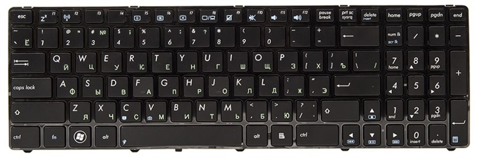 Клавиатура для ноутбука PowerPlant Asus K52, K52J, K52JK, K52JR, K52F, K53, K53B, K53E, K53U, K53Z (KB310241) - фото - интернет-магазин электроники и бытовой техники TTT