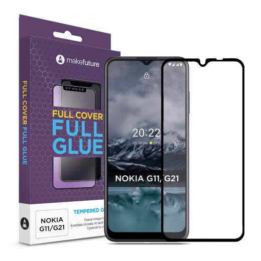 Захисне скло MakeFuture Full Cover Nokia G11/G21 (MGF-NG11/G21) - фото - інтернет-магазин електроніки та побутової техніки TTT