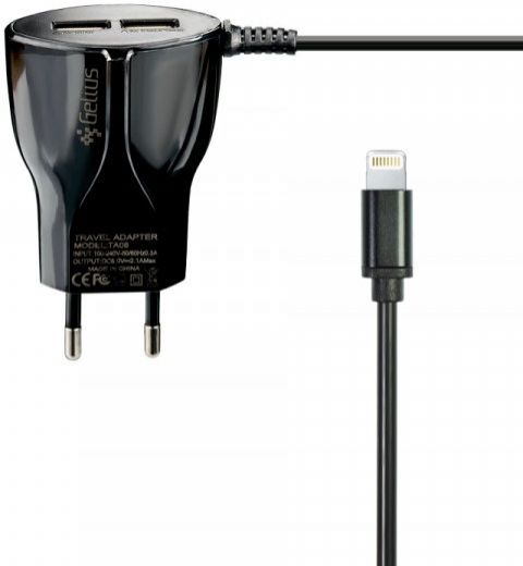 Сетевое зарядное устройство Gelius Ultra Edition 2xUSB + iPhone 5 2.1A (53650) Black - фото - интернет-магазин электроники и бытовой техники TTT