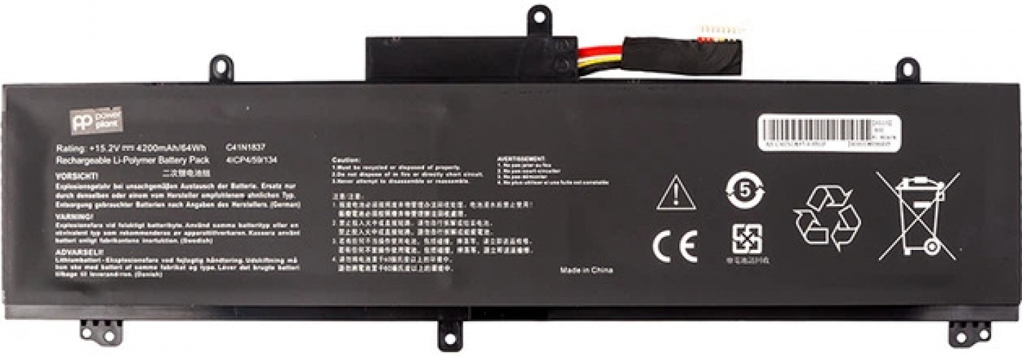 Аккумулятор PowerPlant для Asus Rog Zephyrus GA502D (C41N1837) 15.2V 4200mAh (NB432073) - фото - интернет-магазин электроники и бытовой техники TTT
