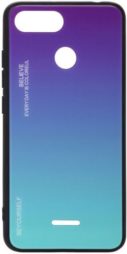 Панель BeCover Gradient Glass для Xiaomi Redmi 6A (703588) Purple-Blue - фото - інтернет-магазин електроніки та побутової техніки TTT