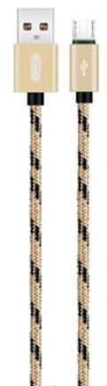 Кабель USB XO NB10 microUSB 1m 2.4A Gold - фото - інтернет-магазин електроніки та побутової техніки TTT