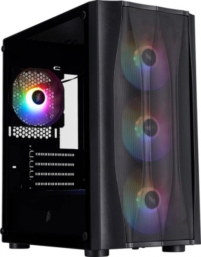 Корпус 1stPlayer X3-M-BK-4F1 без БП  Black - фото - интернет-магазин электроники и бытовой техники TTT
