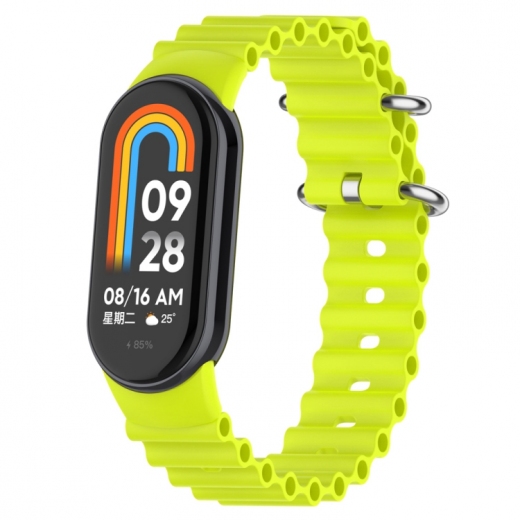 Ремешок BeCover Wave Style для Xiaomi Mi Smart Band 8 / 9 / 10 (714363) Yellow - фото - интернет-магазин электроники и бытовой техники TTT