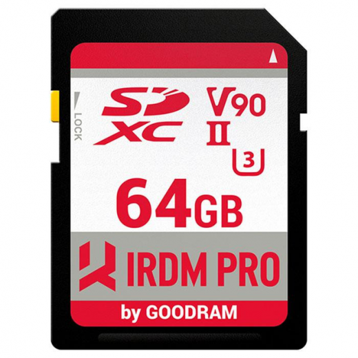 Карта пам'яті GOODRAM SDXC 64Gb IRDM PRO V90 UHS-II U3 (IRP-S9B0-0640R11) - фото - інтернет-магазин електроніки та побутової техніки TTT