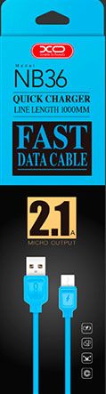 Кабель USB XO NB36 lightning 1m 2.1A Blue - фото Кабель USB XO NB36 lightning 1m 2.1A Blue - фото - интернет-магазин электроники и бытовой техники TTT
